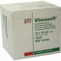 Vliwasoft Vliesstoff- Kompresse Unsteril 10x10cm Kompressen Lohmann & Rauscher 100 Stück