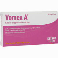 Vomex A Kinder Suppositorien 40 Mg 10 Stück