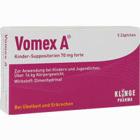 Vomex A Kinder Suppositorien 70mg Forte Zäpfchen 5 Stück