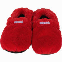 Wärme- Pantoffel Slippies Deluxe Rot Plüsch Gr. M 2 Stück