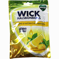 Wick Bonbons Zitrone & Natürliches Menthol Ohne Zucker 72 g