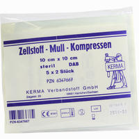Zellstoff Mullkompressen 10cmx10cm Steril 5 x 2 Stück