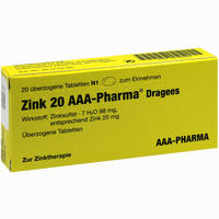 Zink 20 Aaa- Pharma Dragees 20 Stück