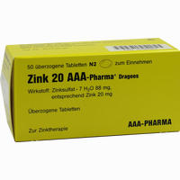 Zink 20 Aaa- Pharma Dragees 50 Stück