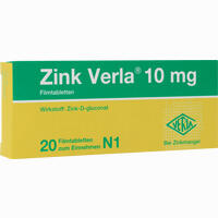 Zink Verla 10mg Filmtabletten 20 Stück