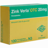 Zink Verla Otc 20mg Filmtabletten 100 Stück