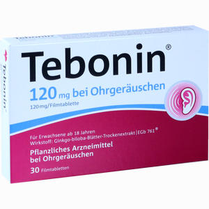 Abbildung von Tebonin 120mg bei Ohrgeräuschen Filmtabletten 30 Stück
