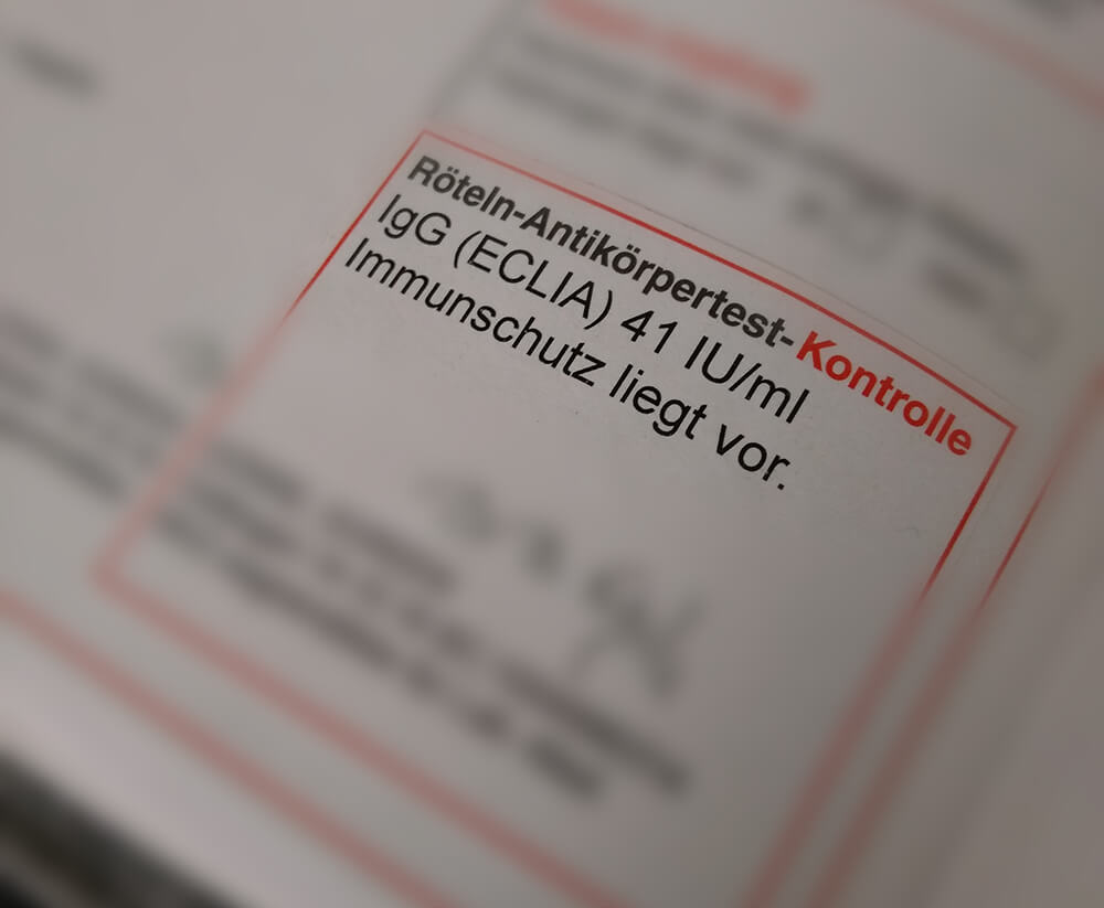 Röteln-Test im Mutterpass